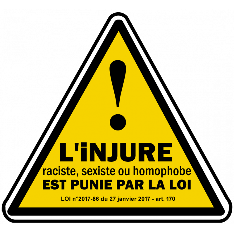 Injure racial sexiste homophobe (10x9cm) Sticker/autocollant