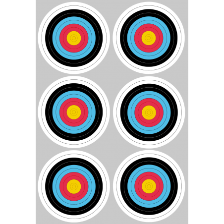 Cible colorée (6 de 10cm) - Autocollant(sticker)