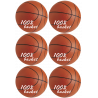 Ballons Basket-Ball (6stickers de 9cm) - Autocollant(sticker)