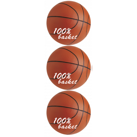 Ballons Basket-Ball (3stickers de 9cm) - Autocollant(sticker)