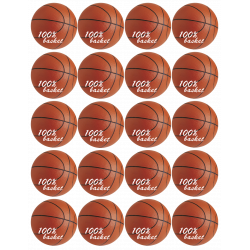 Ballons Basket-Ball (20stickers de 5cm) - Autocollant(sticker)