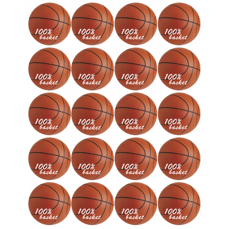 Ballons Basket-Ball (20stickers de 5cm) - Autocollant(sticker)