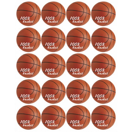 Ballons Basket-Ball (20stickers de 5cm) - Autocollant(sticker)