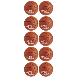 Ballons Basket-Ball (10stickers de 5cm) - Sticker/autocollant