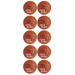 Ballons Basket-Ball (10stickers de 5cm) - Autocollant(sticker)