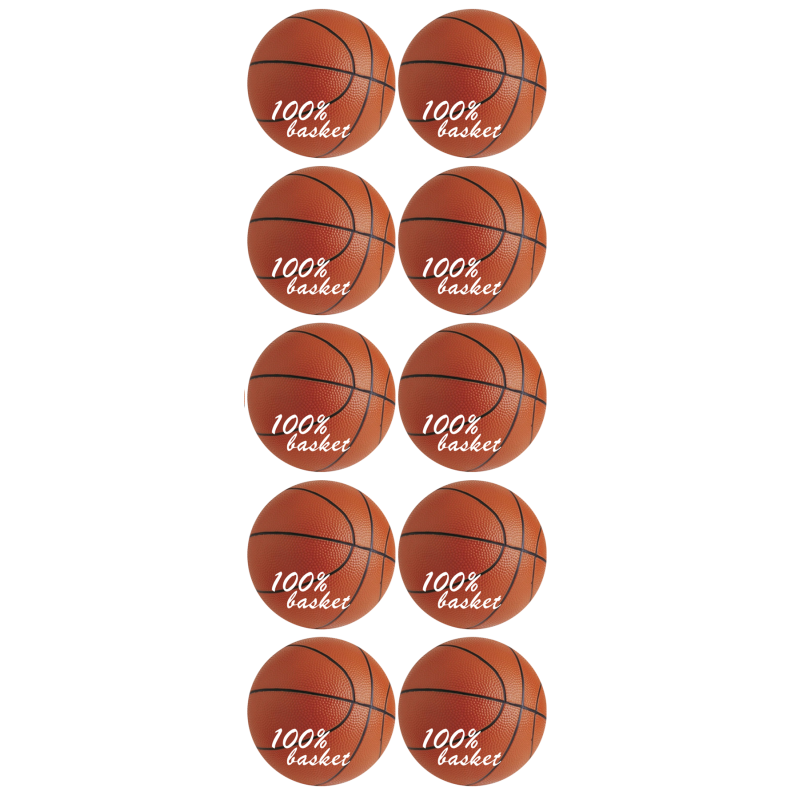 Ballons Basket-Ball (10stickers de 5cm) - Sticker/autocollant