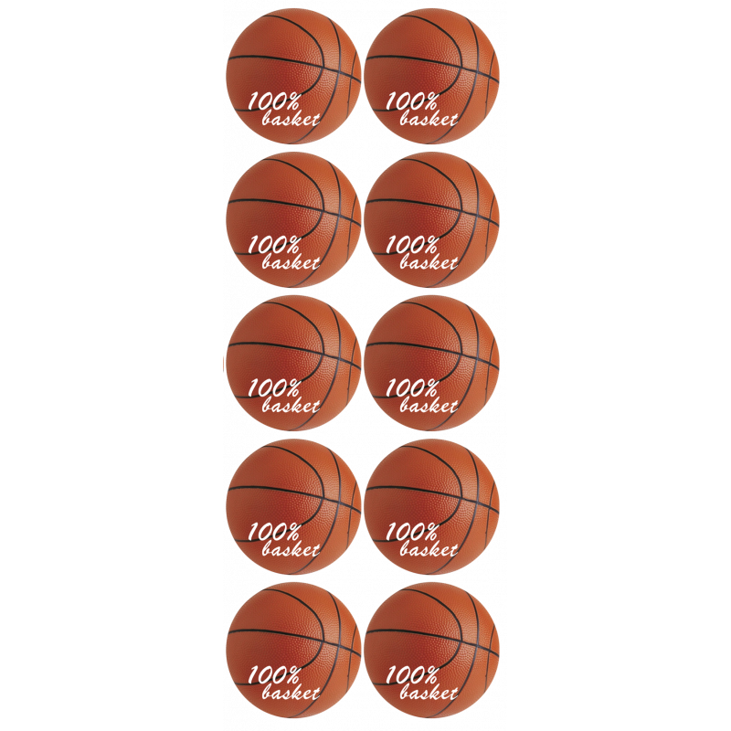 Ballons Basket-Ball (10stickers de 5cm) - Autocollant(sticker)