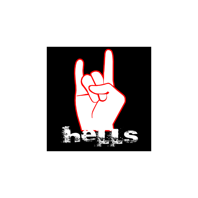 Hells main (5x5cm) - Sticker/autocollant