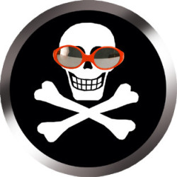 tête mort intello (10x10cm) - Sticker/autocollant