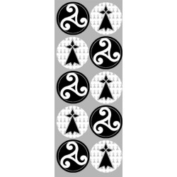 Triskèle et drapeau breton (10 fois 5cm) - Sticker/autocollant
