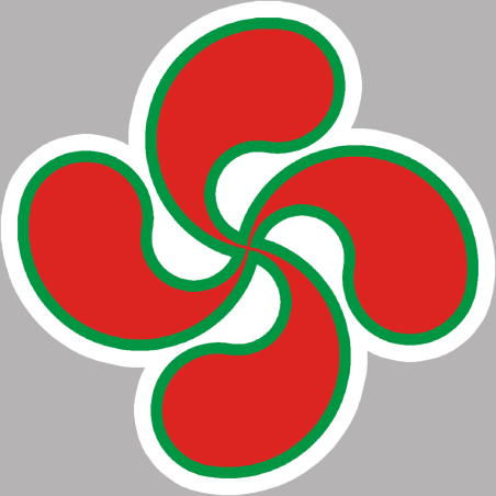 Croix Basque découpée (20cm) - Sticker/autocollant