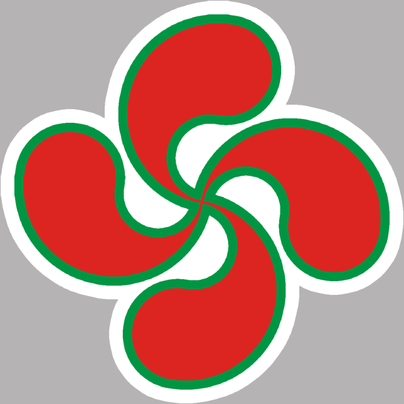 Croix Basque découpée (10cm) - Sticker/autocollant