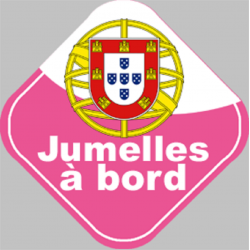 Autocollant (sticker): bebe a bord jumelle d'origine Portugaise