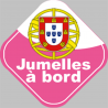 Autocollant (sticker): bebe a bord jumelle d'origine Portugaise