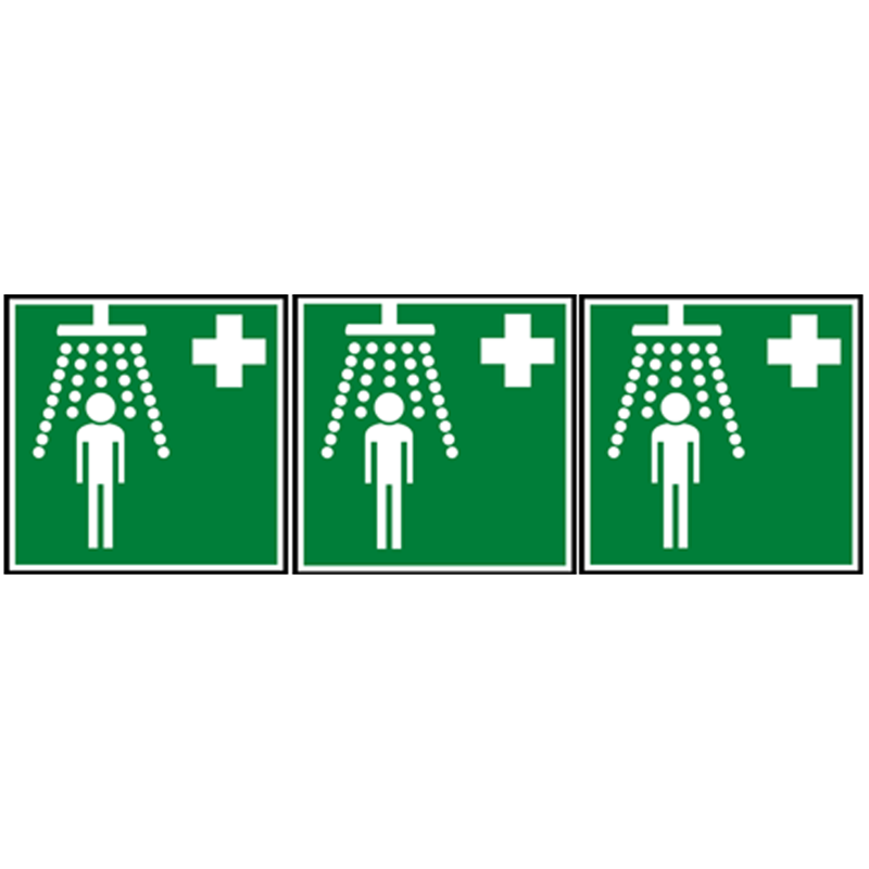 Douche sécurité (3 fois 5x5cm) - Sticker/autocollant