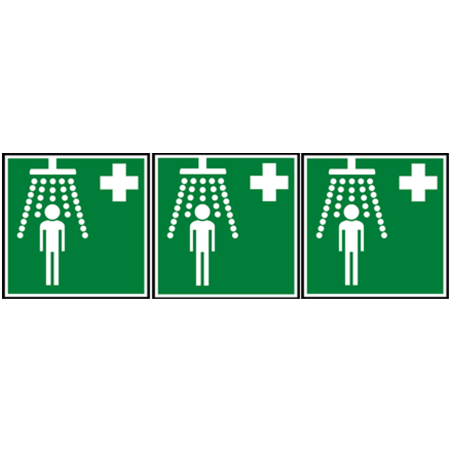 Douche sécurité (3 fois 5x5cm) - Sticker/autocollant