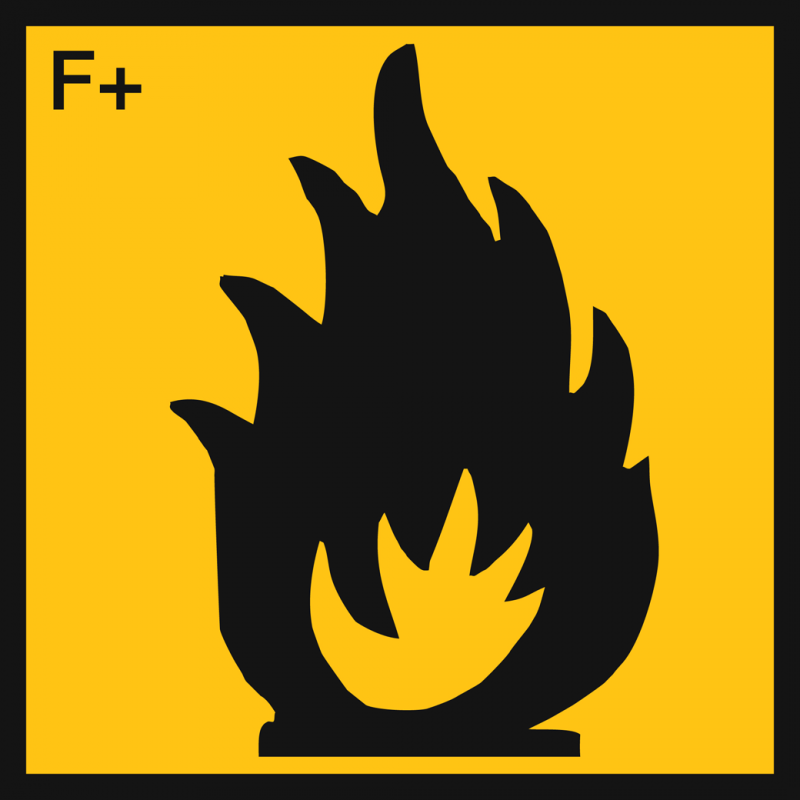 extrêmement inflammable (20x20cm) - Autocollant(sticker)