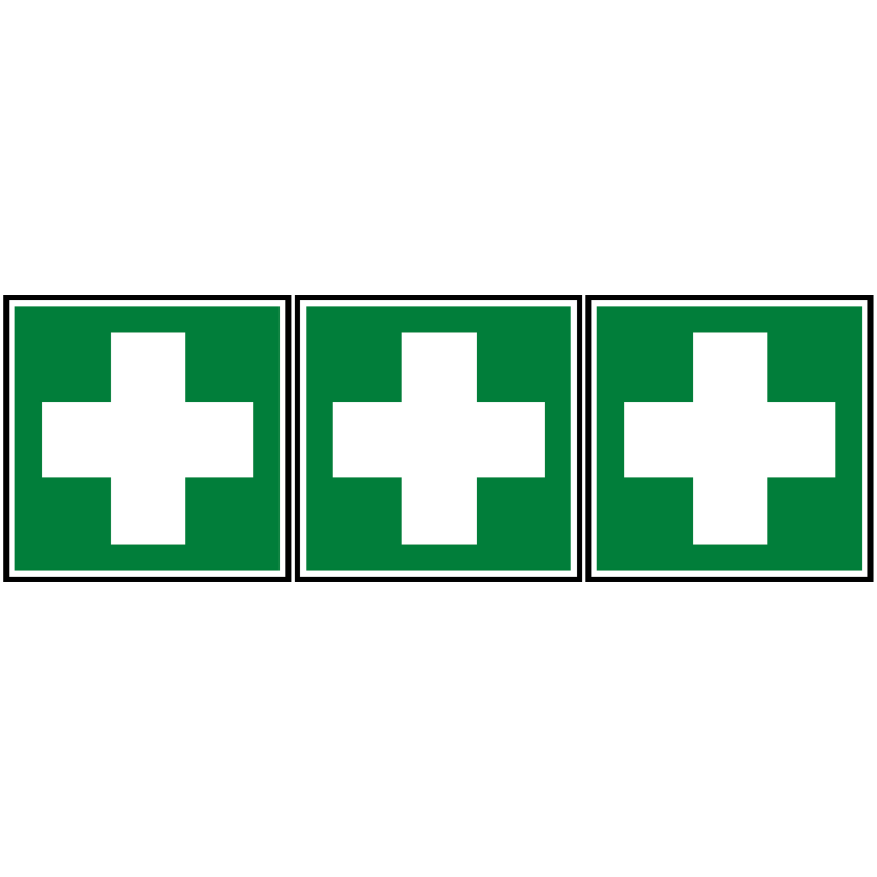 premiers secours (3stickers 10x10cm) - Sticker/autocollant