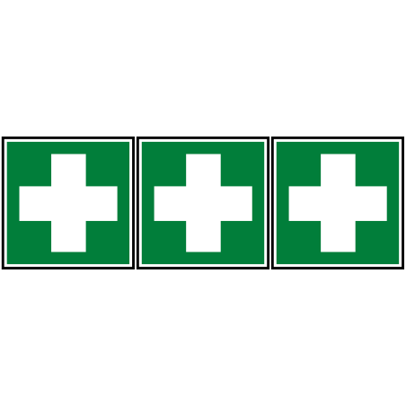 premiers secours (3stickers 10x10cm) - Sticker/autocollant