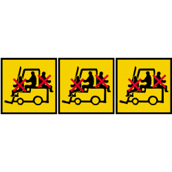 danger de transport en élévateur (3stickers 5x5cm) - Autocollant(sticker)