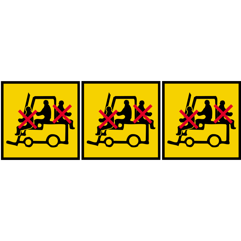 danger de transport en élévateur (3stickers 5x5cm) - Sticker/autocol