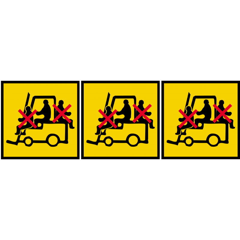 danger de transport en élévateur (3stickers 5x5cm) - Autocollant(sticker)