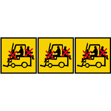 danger de transport en élévateur (3stickers 5x5cm) - Sticker/autocol
