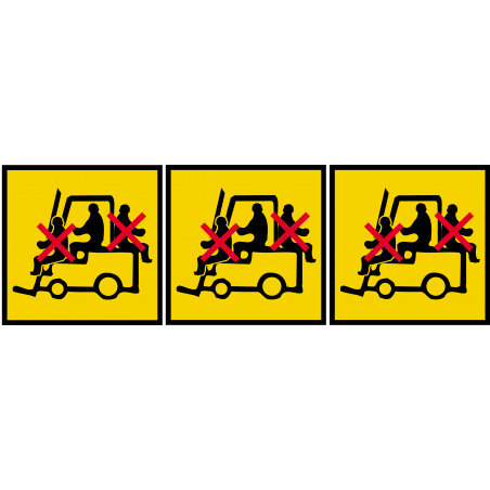 danger de transport en élévateur (3stickers 5x5cm) - Autocollant(sticker)