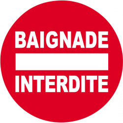 baignade interdite rond (15x15cm) - Autocollant(sticker)