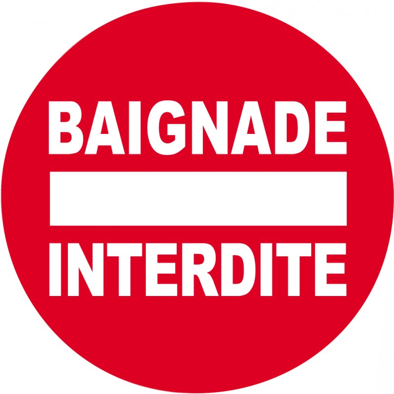 baignade interdite rond (15x15cm) - Autocollant(sticker)