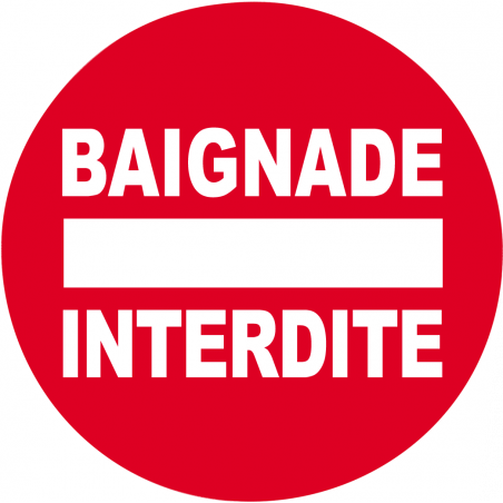 baignade interdite rond (15x15cm) - Autocollant(sticker)