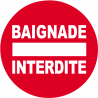 baignade interdite rond (15x15cm) - Autocollant(sticker)