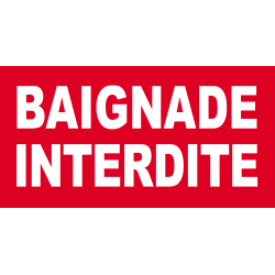 baignade interdite rouge (29x15cm) - Autocollant(sticker)