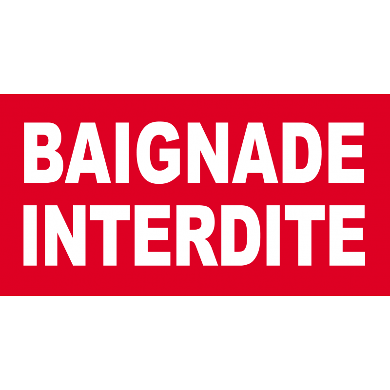 baignade interdite rouge (29x15cm) - Autocollant(sticker)