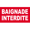 baignade interdite rouge (29x15cm) - Autocollant(sticker)