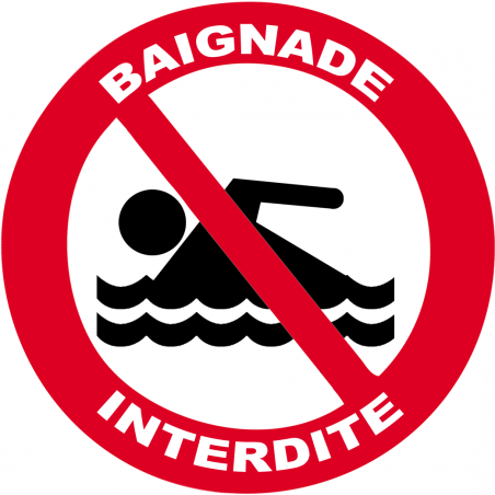 baignade interdite (20x20cm) - Autocollant(sticker)