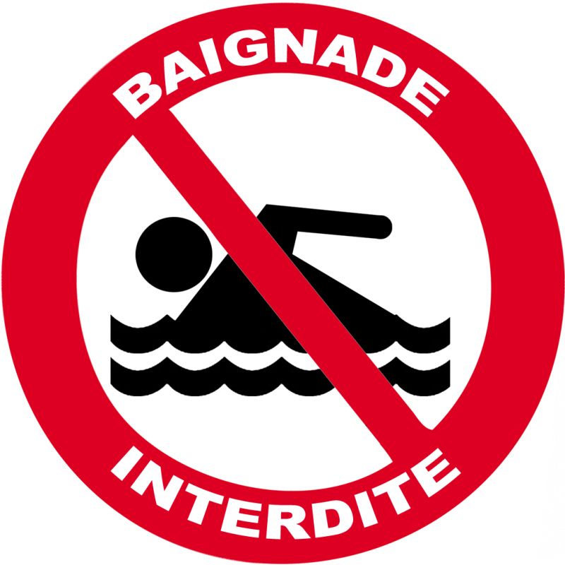 baignade interdite (15x15cm) - Autocollant(sticker)