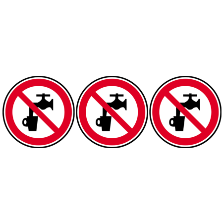 Eau non potable (3 fois 5cm) - Sticker/autocollant