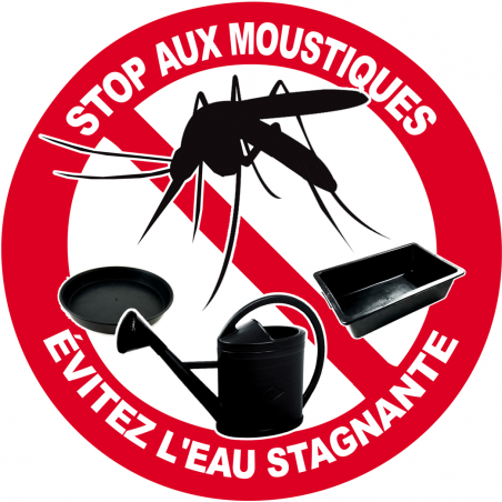 Stop aux moustiques (10x10cm) - Autocollant(sticker)