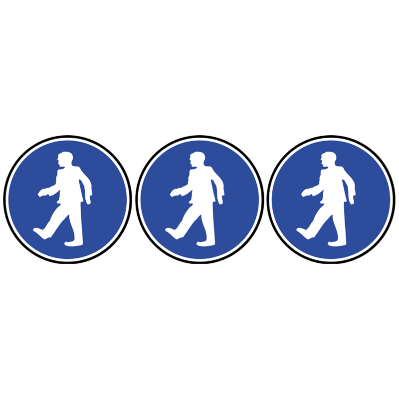 Passage obligatoire piétons (3fois 10cm) - Sticker/autocollant