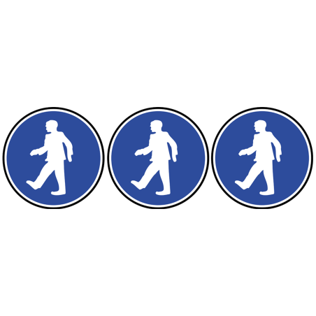 Passage obligatoire piétons (3fois 10cm) - Sticker/autocollant