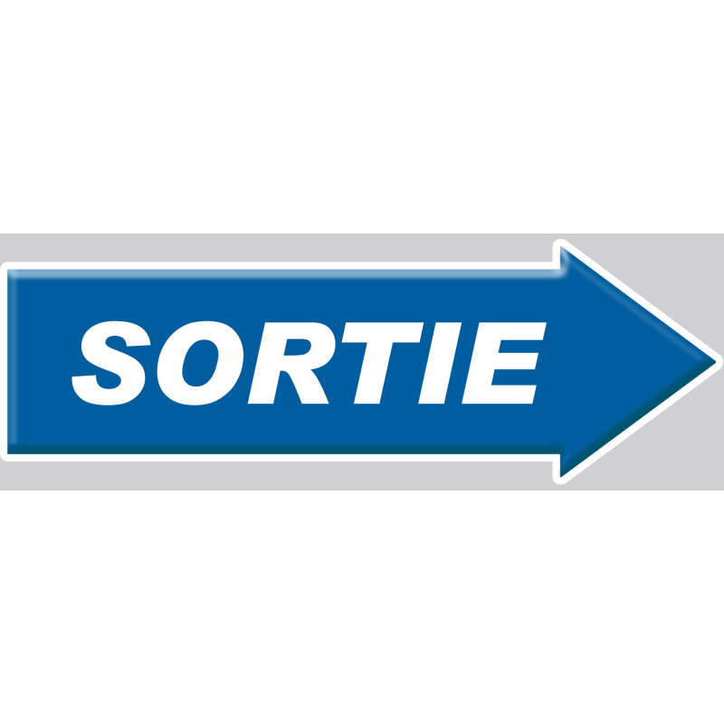Sortie forme de flèche droite (15x5.2cm) - Sticker / autocollant