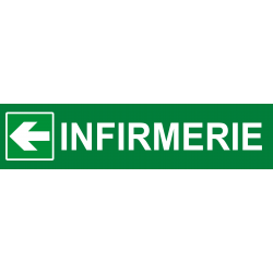 Infirmerie vert flèche gauche (10x2.5cm) - Sticker / autocollant