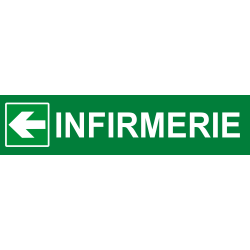 Infirmerie vert flèche gauche (15x3.5cm) - Sticker / autocollant