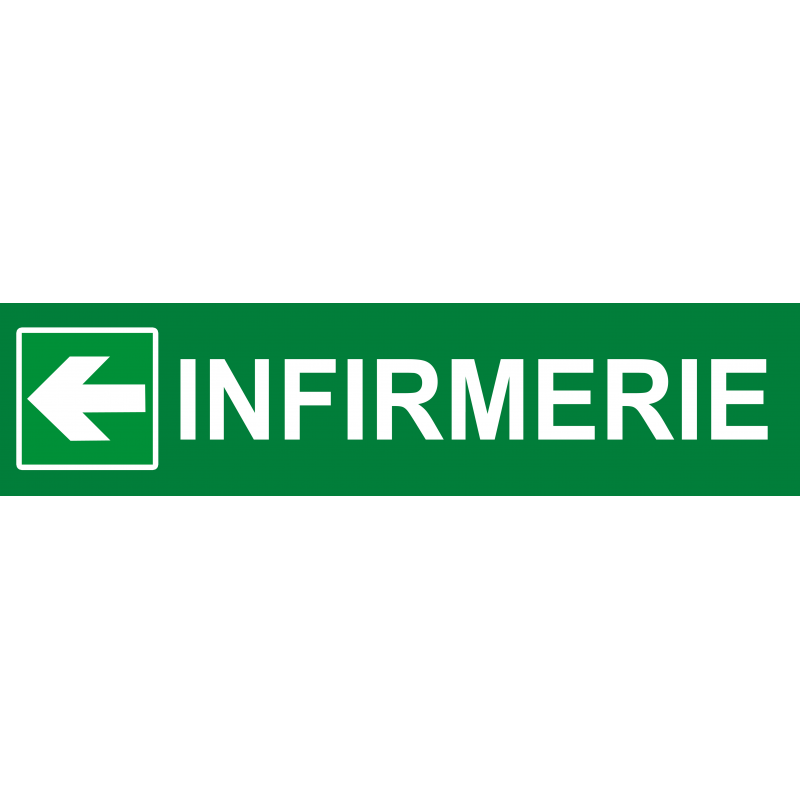 Infirmerie vert flèche gauche (15x3.5cm) - Sticker / autocollant