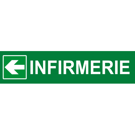 Infirmerie vert flèche gauche (15x3.5cm) - Sticker / autocollant