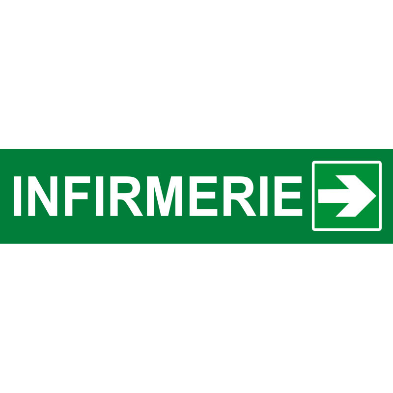 Infirmerie vert droite (29x7cm) - Sticker / autocollant