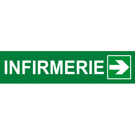 Infirmerie vert droite (29x7cm) - Sticker / autocollant