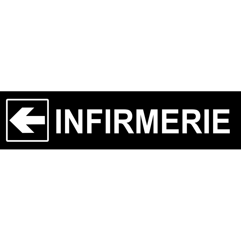 Infirmerie noir flèche gauche (20x4.8cm) - Sticker / autocollant