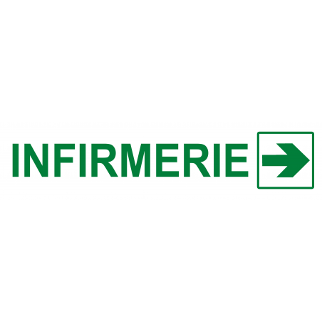 Infirmerie blanc flèche droite (10x2.5cm) - Sticker / autocollant